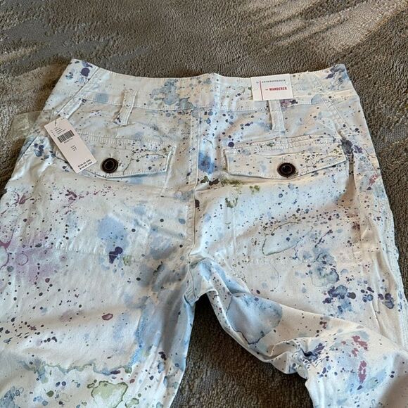 By Anthropologie The Wanderer High Rise Paint Splatter Utility Cargo Jean Sz 27 - Picture 5 of 11